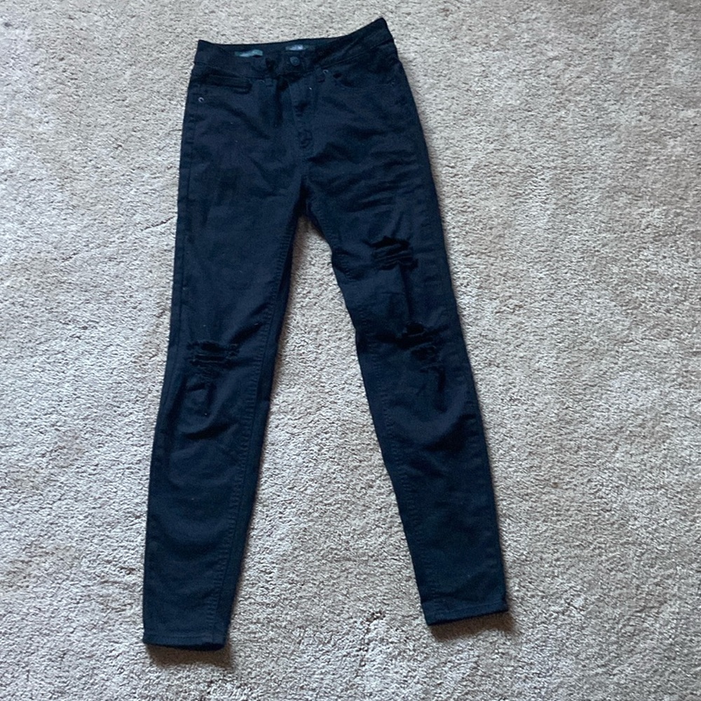 Black skinny jeans with holes, wild fable